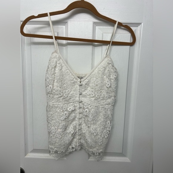 Abercrombie & Fitch Cream Lace Button Top - Picture 1 of 4